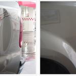 Before and After pictures of PDR service by Orange County Paintless Dent Company