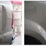 Before and after paintless dent repair in Orange County, FL